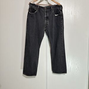 Levis 501 Jeans Mens Button Fly 40x30 Gray Original Fit Straight Leg Med Wash